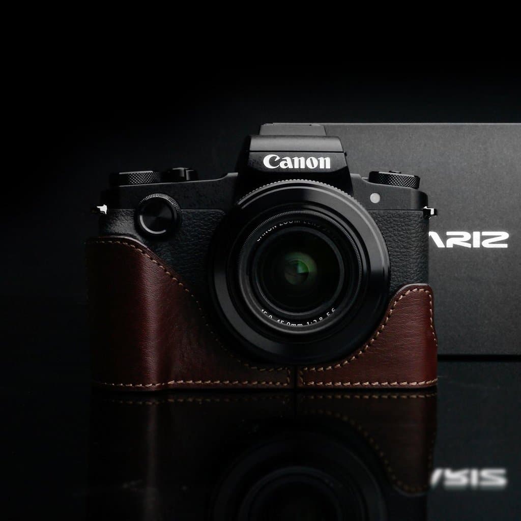 Gariz XS-G1XM3BR Brown Leather Half Case for Canon G1X Mark III