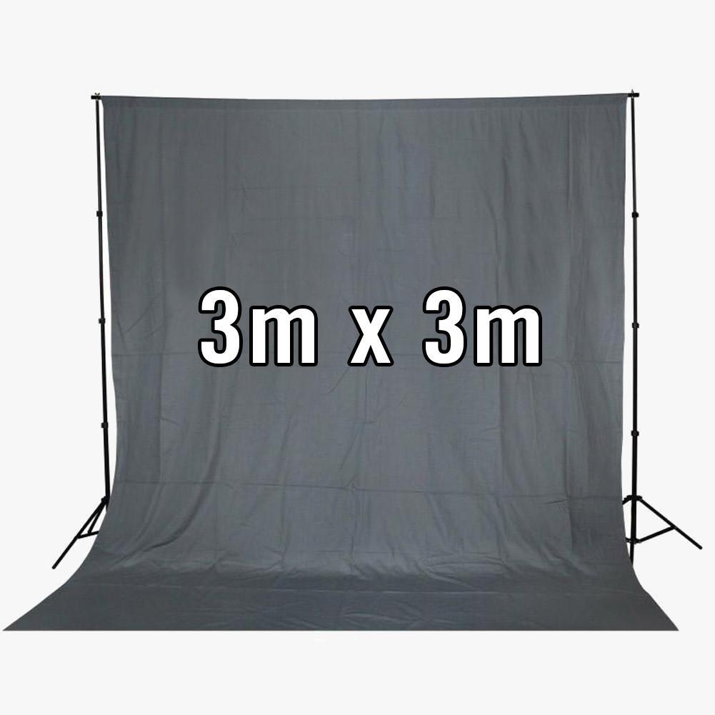 Solid Grey 3M x 3M Cotton Muslin Background