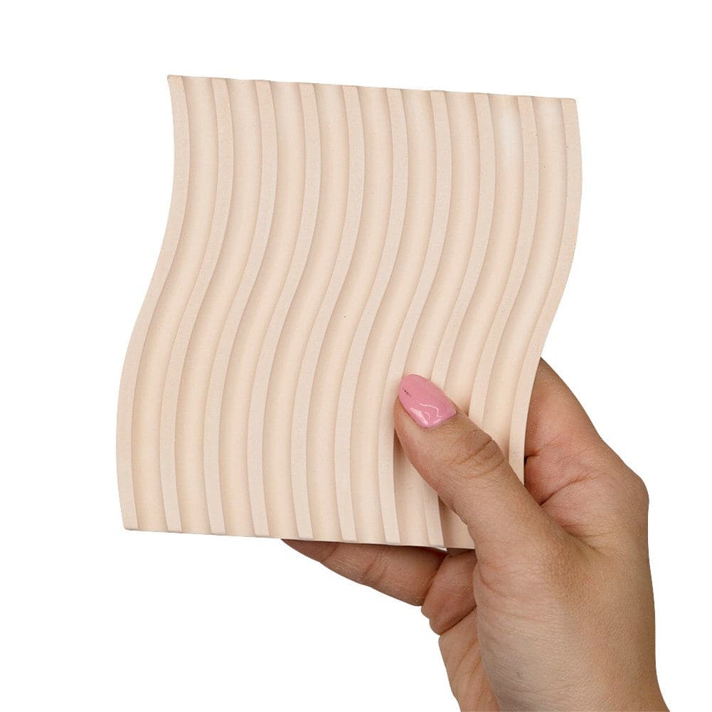 Grooved Arch Wave Photography Styling Handmade Plaster Props - 4 Pack (Pastel Orange) (DEMO STOCK)