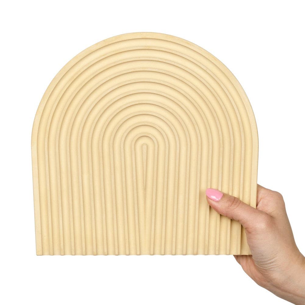 Grooved Arch Wave Photography Styling Handmade Plaster Props - 4 Pack (Quicksand Beige) (DEMO STOCK)