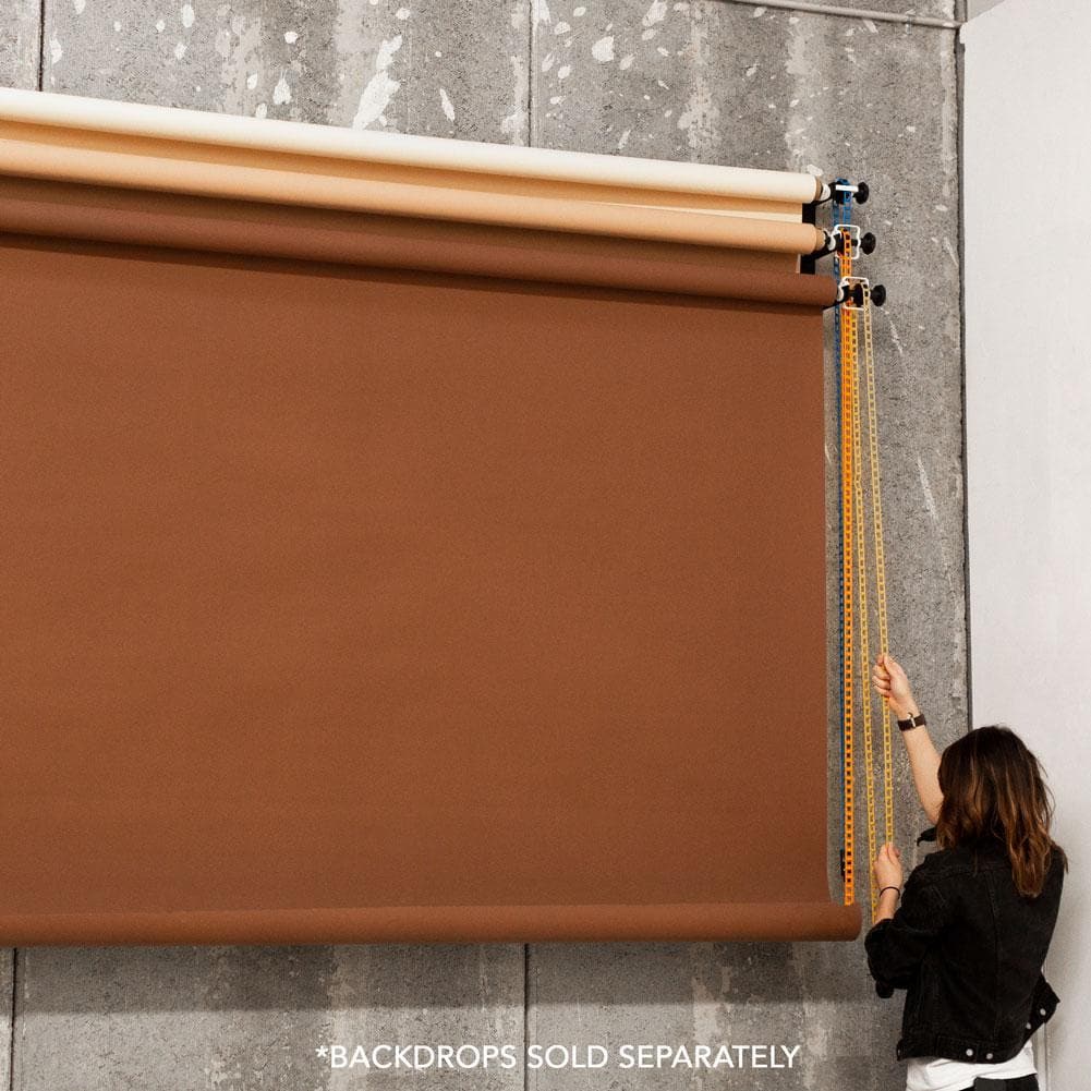 Triple Roller Wall Mount  Retractable Manual Photography Backdrop Support System