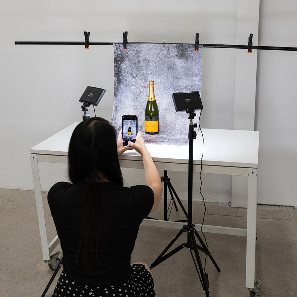 T Backdrop Stand (2M x 2M) with Pegs for Flat Lay and Small Backdrops - 3kg Load
