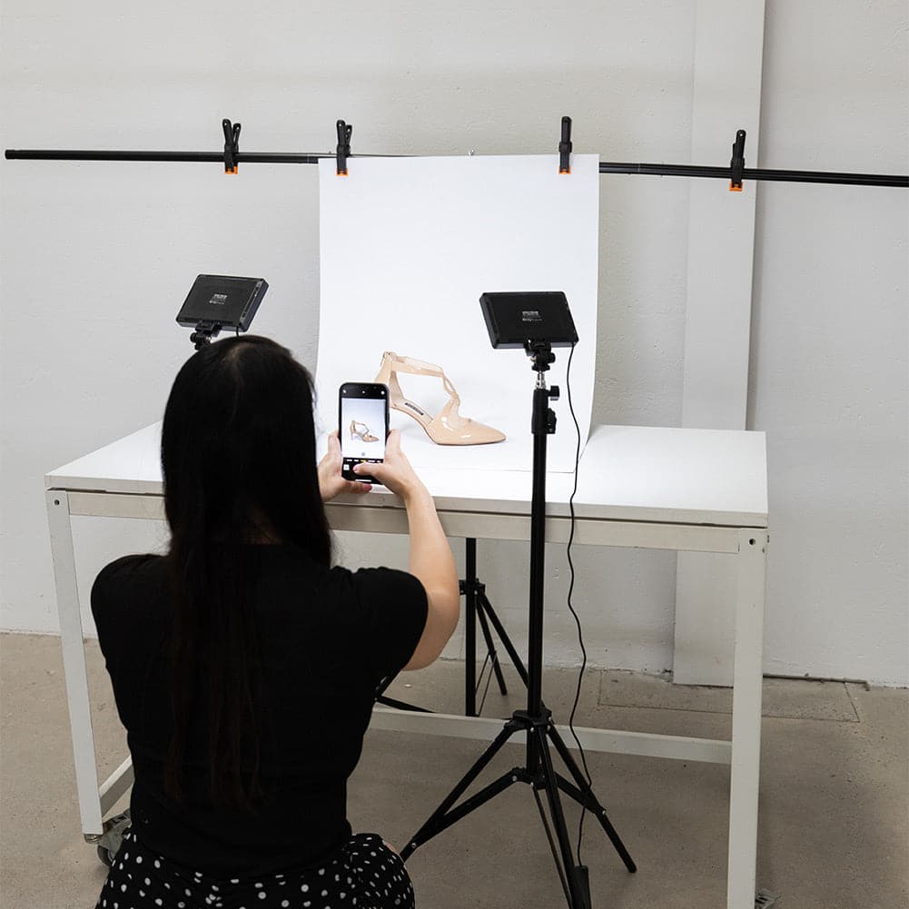 T Backdrop Stand (2M x 2M) with Pegs for Flat Lay and Small Backdrops - 3kg Load