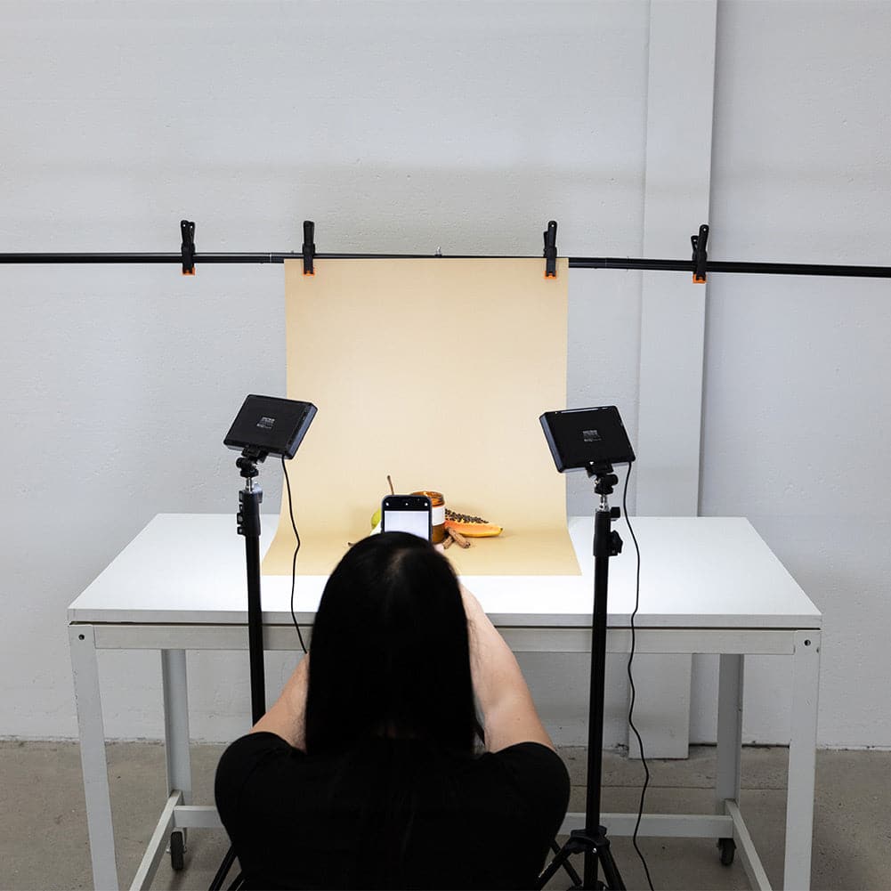 T Backdrop Stand (2M x 2M) with Pegs for Flat Lay and Small Backdrops - 3kg Load