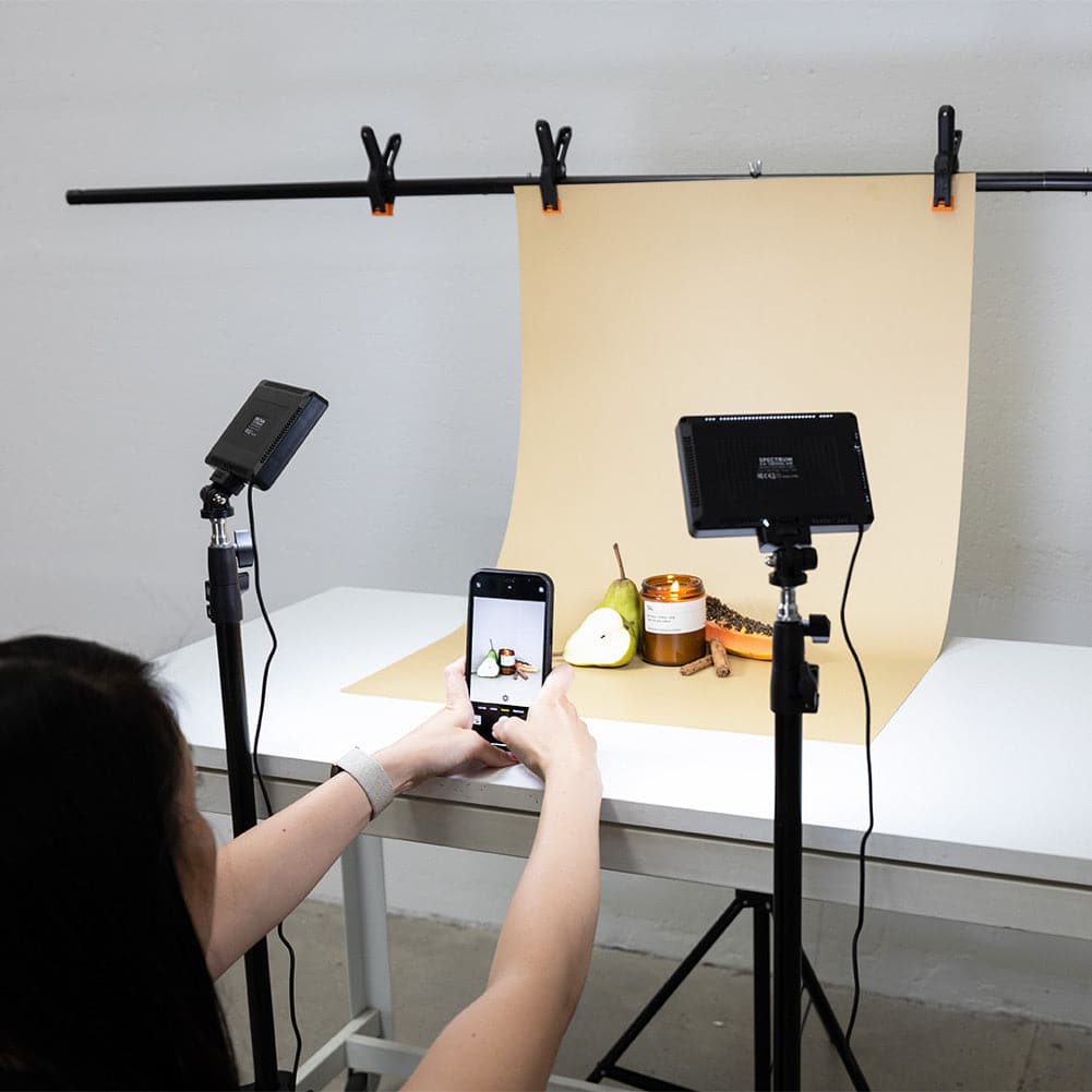 T Backdrop Stand (2M x 2M) with Pegs for Flat Lay and Small Backdrops - 3kg Load