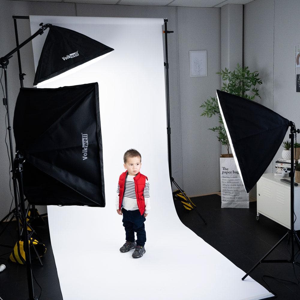 Triple "Illuminate Mate" Rectangle Softbox and Boom Arm Lighting Kit (DEMO STOCK)