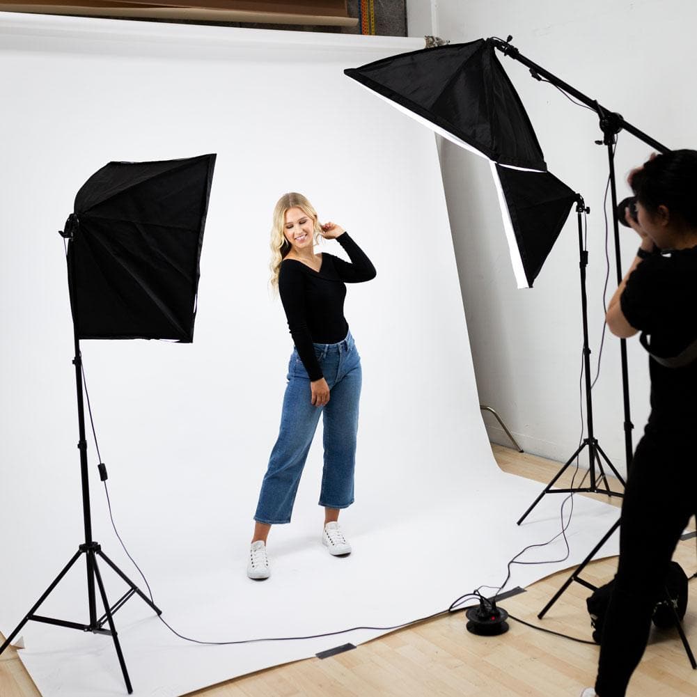 Triple "Illuminate Mate" Rectangle Softbox and Boom Arm Lighting Kit (DEMO STOCK)