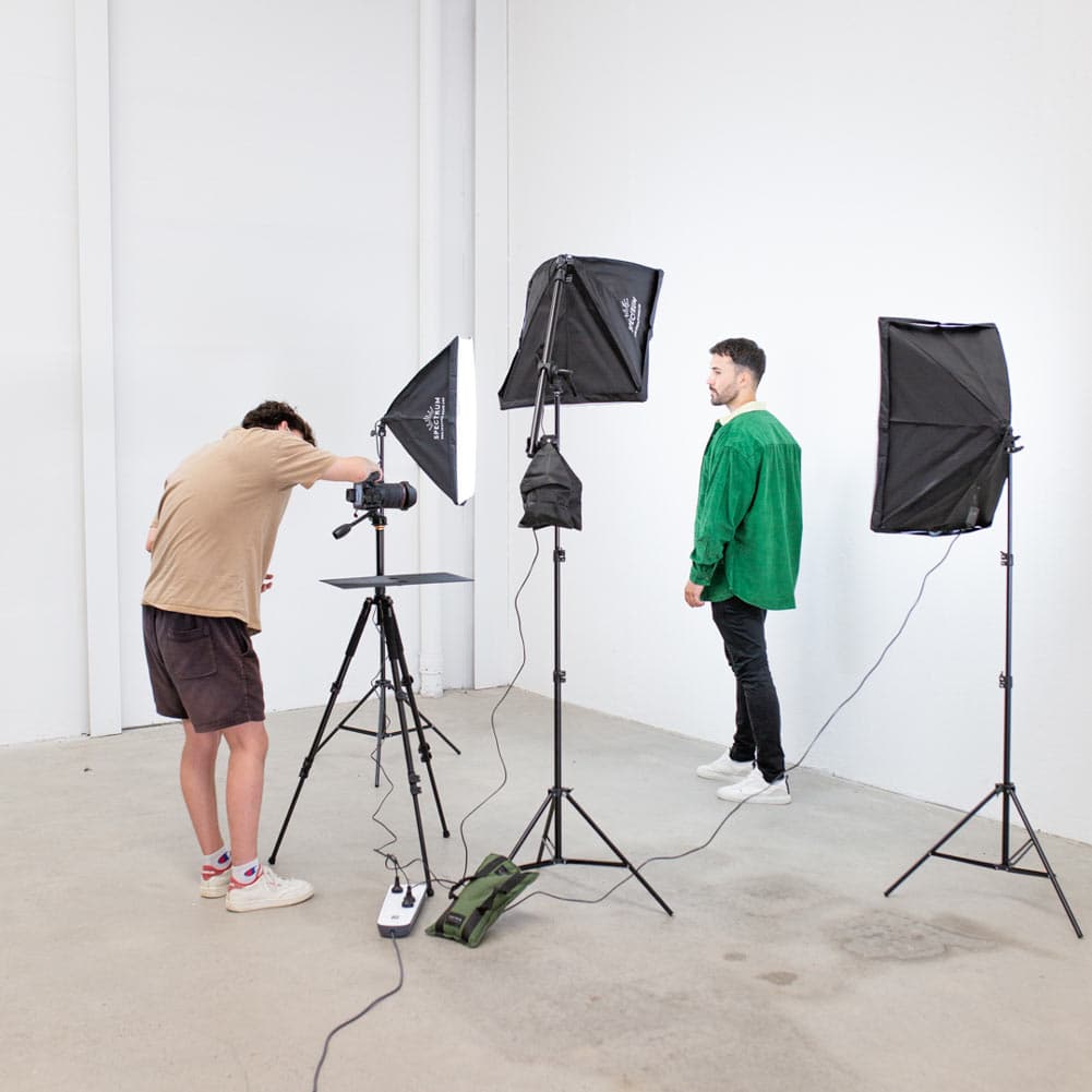 Triple "Illuminate Mate" Rectangle Softbox and Boom Arm Lighting Kit (DEMO STOCK)