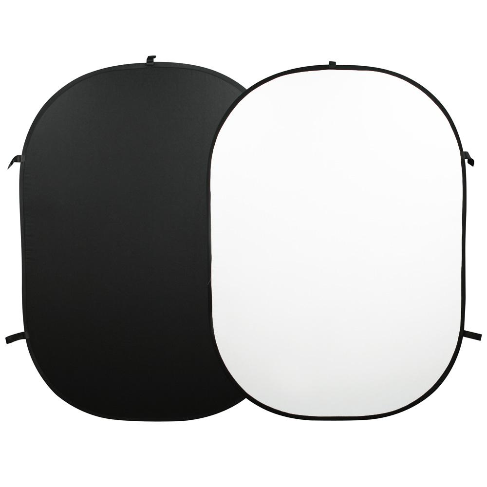 White / Black Double Sided Collapsible Pop Up Backdrop (1.5 x 2.1M)