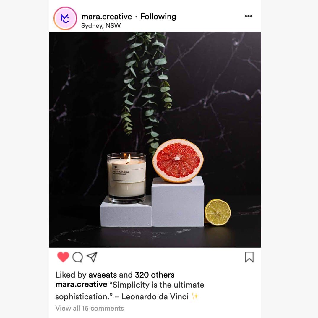 Flat Lay Instagram Backdrop - 'Toorak' Black Marble (56cm x 87cm)