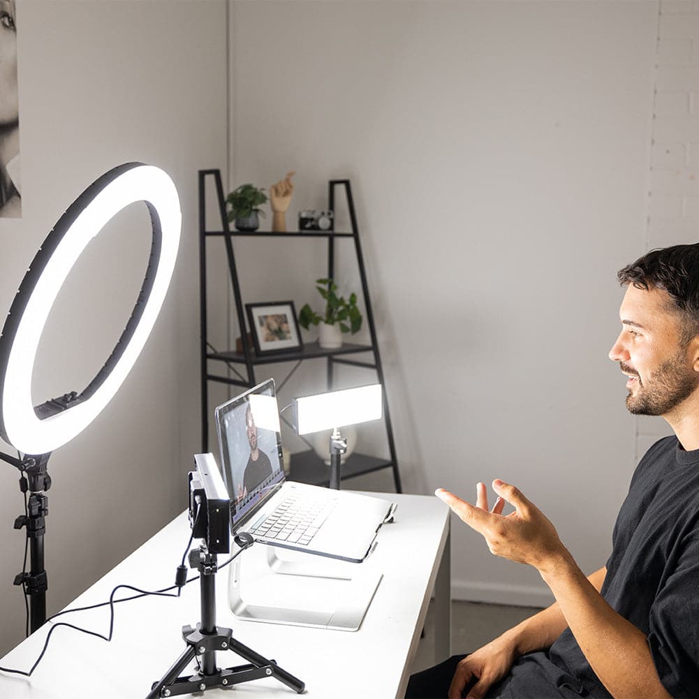 Premium Youtube Lighting Platinum Pro II Ring Light and Crystal Luxe LED Lights Kit