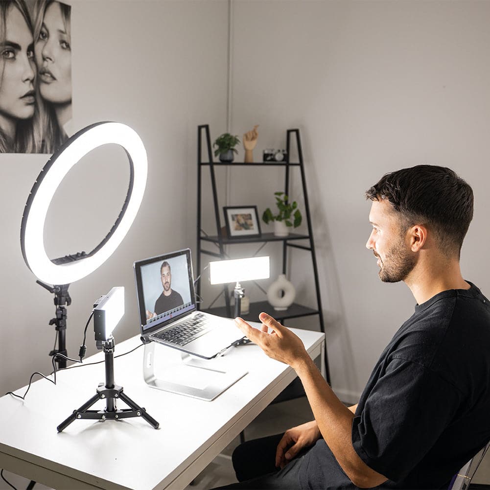 Premium Youtube Lighting Platinum Pro II Ring Light and Crystal Luxe LED Lights Kit