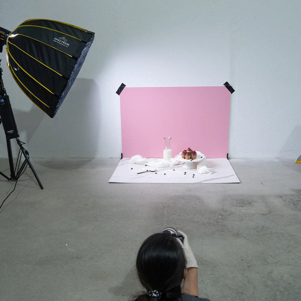 ProBoards Flat Lay Photography Rigid Pink /Off White + Marble Backdrop - Northbridge (80cm x 120cm)