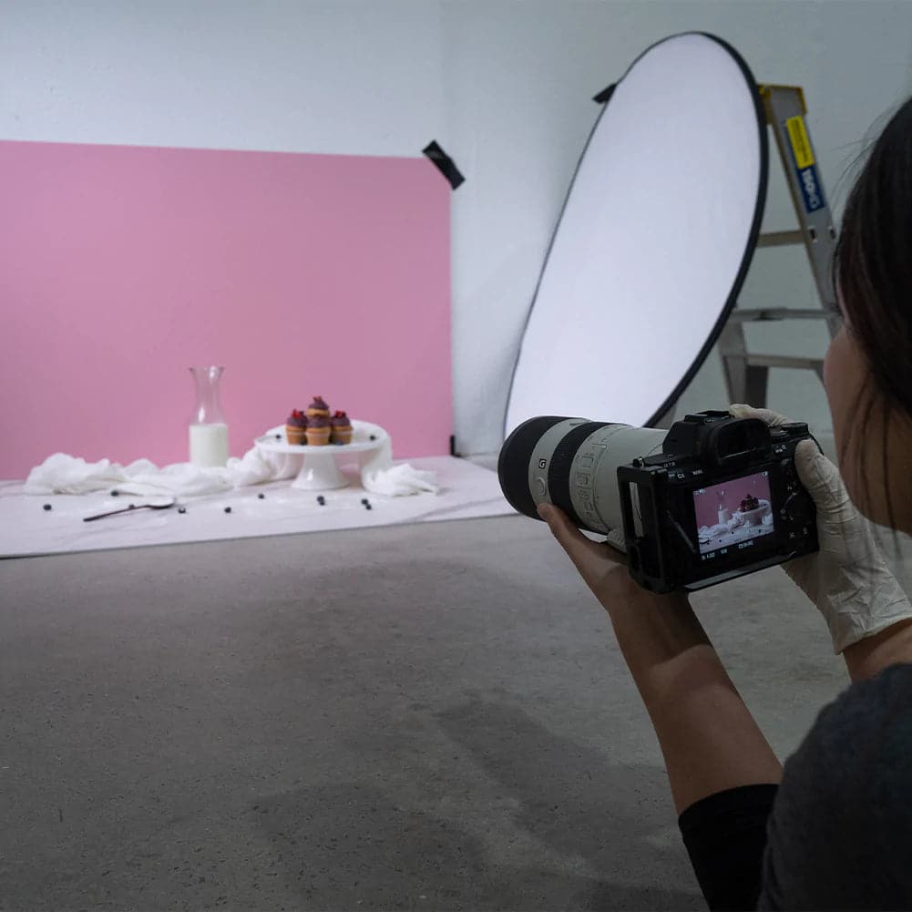 ProBoards Flat Lay Photography Rigid Pink /Off White + Marble Backdrop - Northbridge (80cm x 120cm)