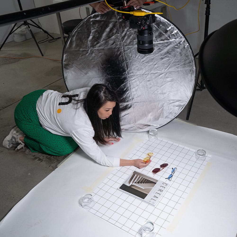 Flat Lay Instagram Backdrop - 'Newtown' Black & White Grid (56cm x 87cm)