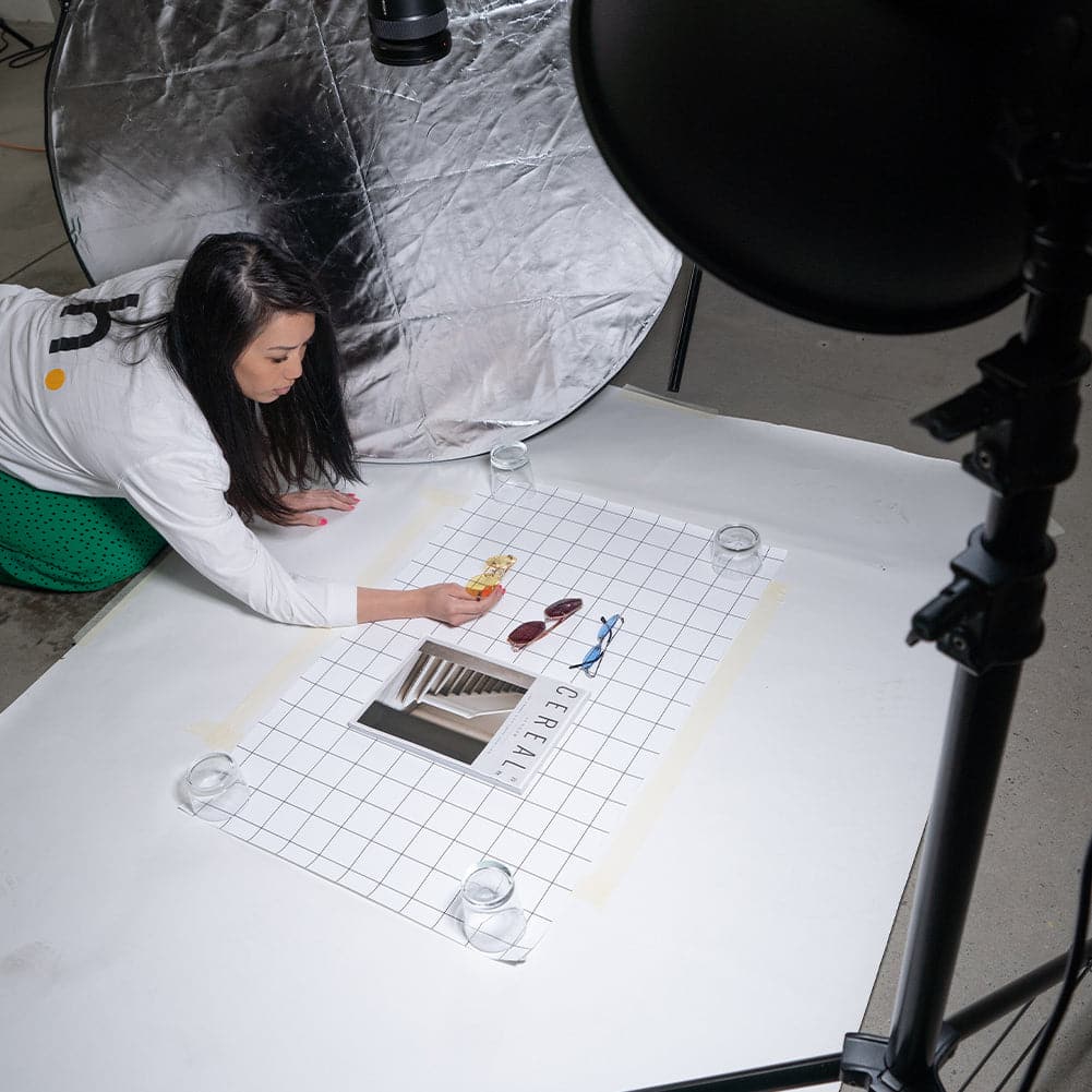 Flat Lay Instagram Backdrop - 'Newtown' Black & White Grid (56cm x 87cm)