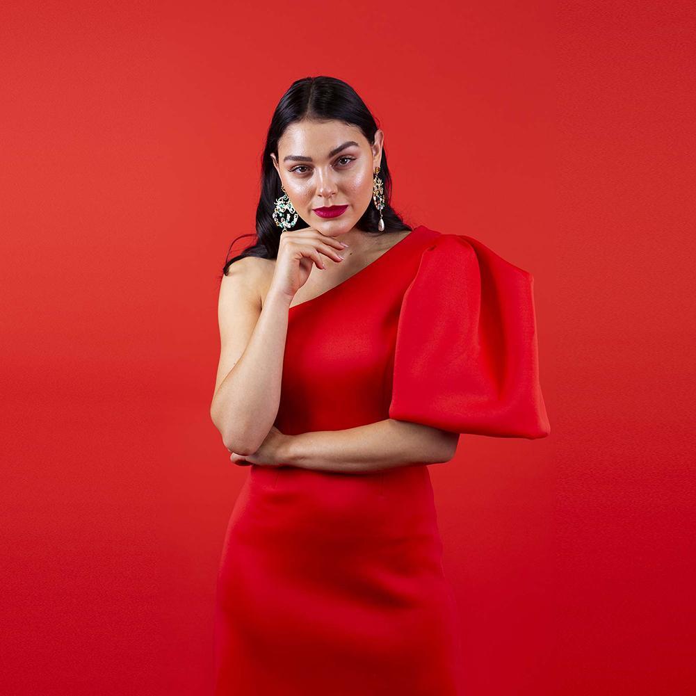 Spectrum Non-Reflective Half Paper Roll Backdrop (1.36m x 9.7m) - Tequila Sunrise Red (DEMO STOCK)