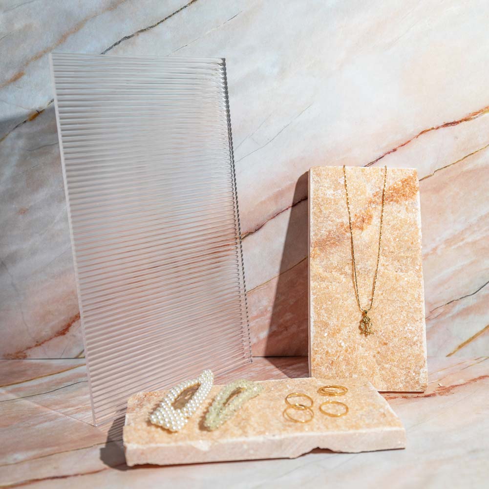 Ribbed Transparent Acrylic Sheet Styling Prop 29cm x 18cm (6mm thickness)