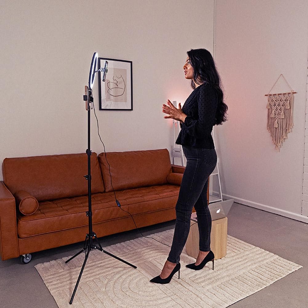 Ring Light 10" LED Livestream w/ Triple Phone Mount - Onyx