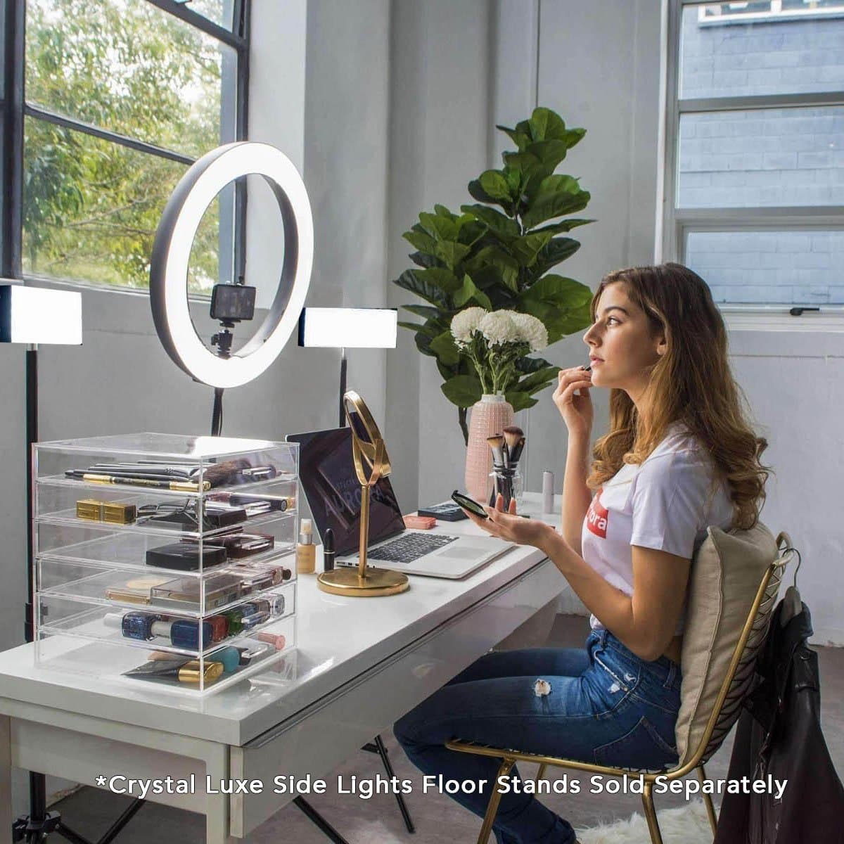 Youtube & Beauty 19" Ring Light & LED Panel Kit - Gold Luxe II