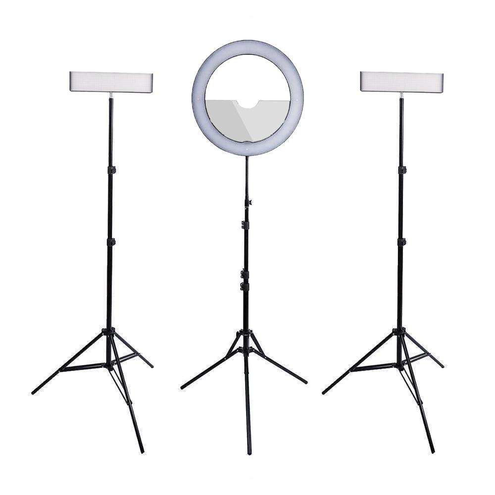 Gold Luxe II Ring Light & Crystal Luxe 13" LED Youtube Video Lighting Kit
