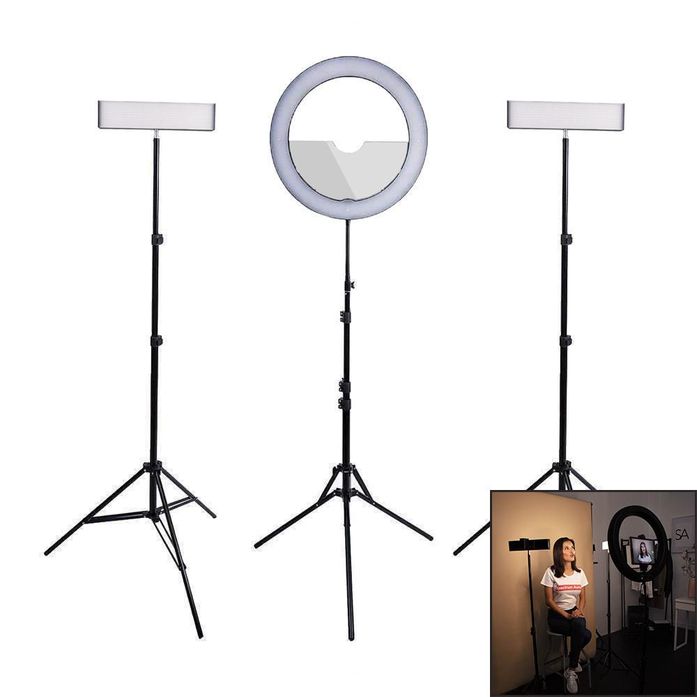 Gold Luxe II Ring Light & Crystal Luxe 13" LED Youtube Video Lighting Kit