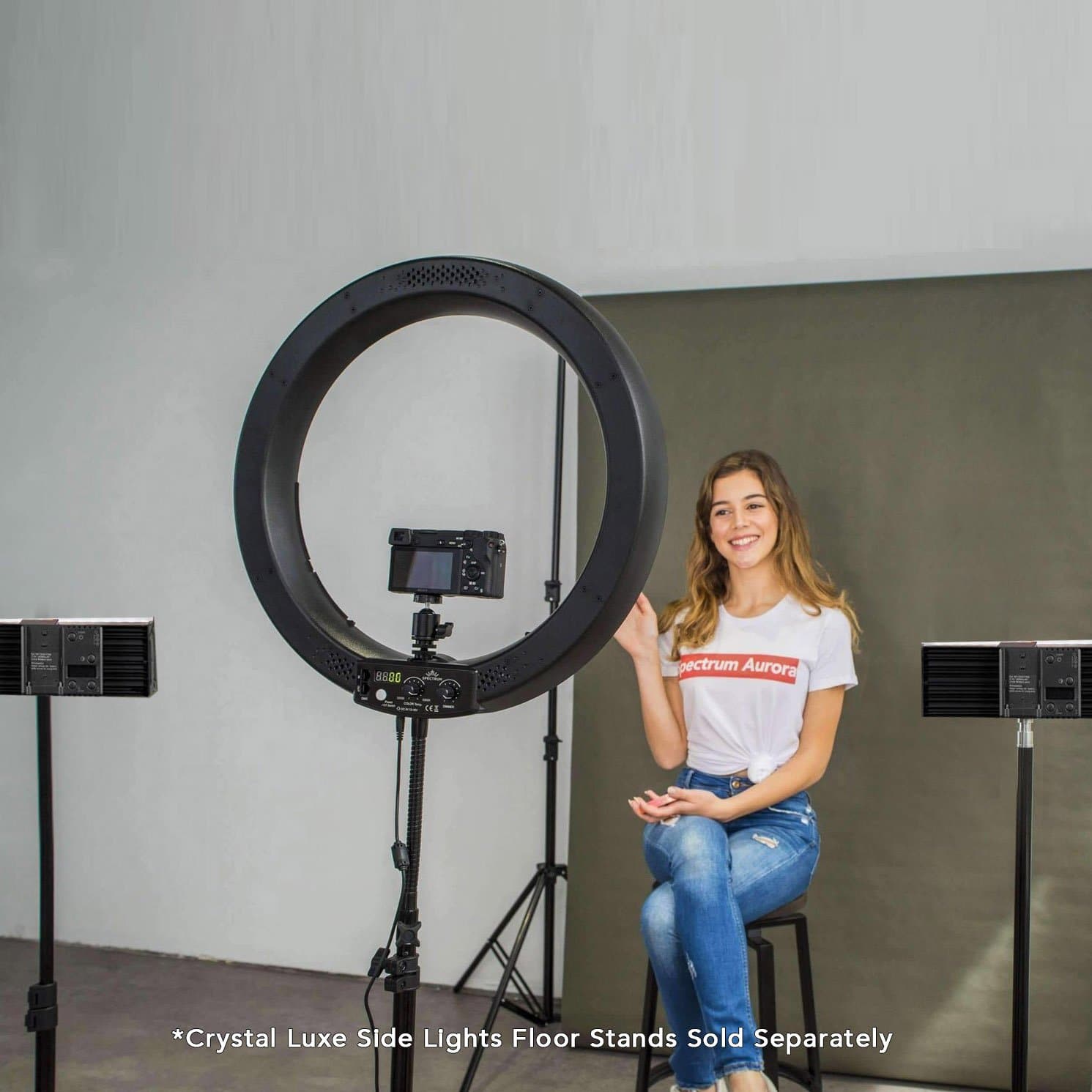 Youtube & Beauty 19" Ring Light & LED Panel Kit - Gold Luxe II