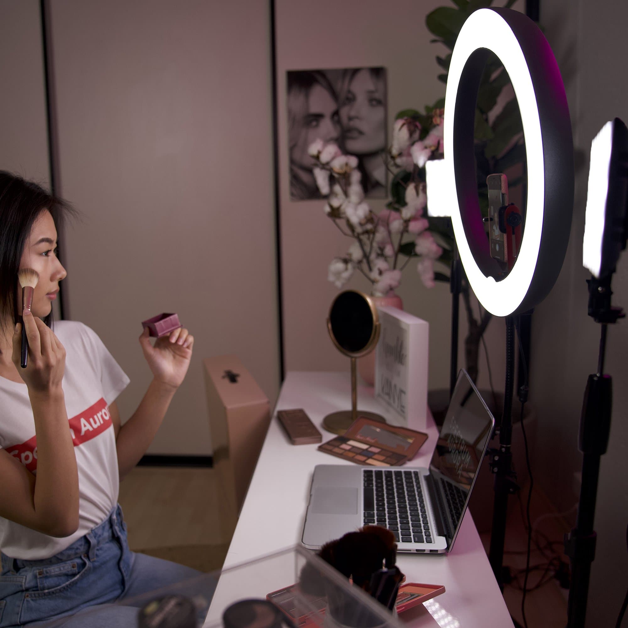 Aurora Gold Luxe Ring Light 3 Point LED 'YouTube Pro Kit'
