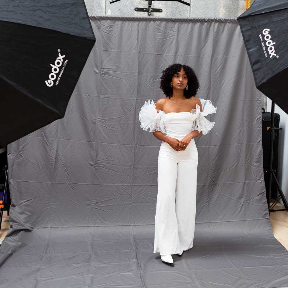 Solid Grey 3M x 3M Cotton Muslin Background