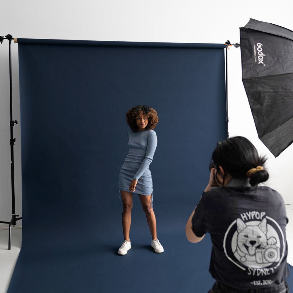 Paper Roll Photography Studio Backdrop Full Length (2.7 x 10M) - Japanese Denim Blue