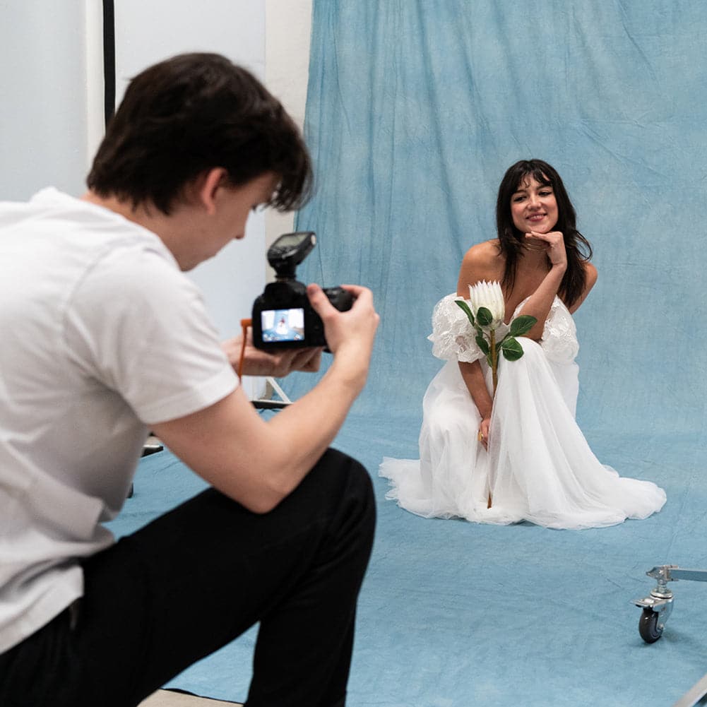 Spectrum Kaleidoscope Series Mottled Cotton Muslin Backdrop 3m x 6m - Mad About Blue