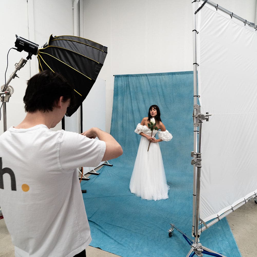 Spectrum Kaleidoscope Series Mottled Cotton Muslin Backdrop 3m x 6m - Mad About Blue