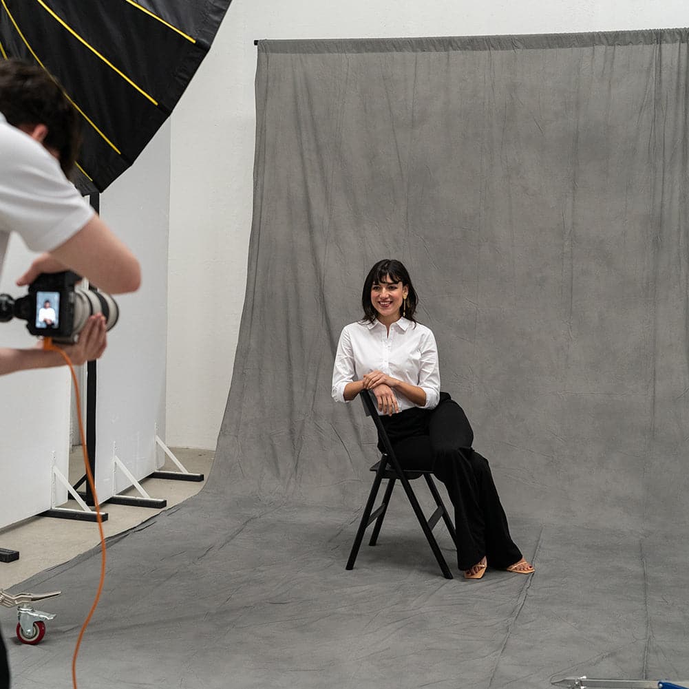 Kaleidoscope Series Grey Mottled Cotton Muslin Backdrop 3m x 6m - Set In Stone