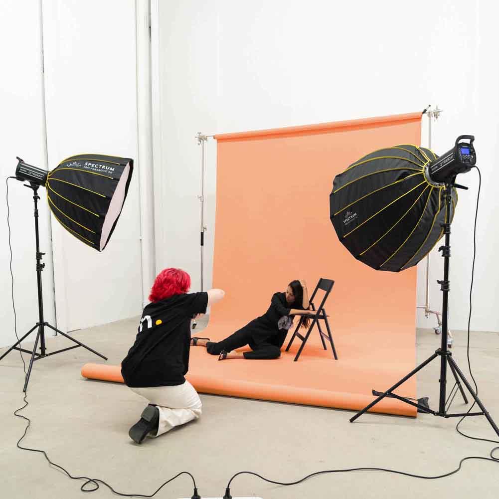 Spectrum Non-Reflective Full Paper Roll Backdrop (2.7 x 10M) - Peach Perfect Orange (DEMO STOCK)