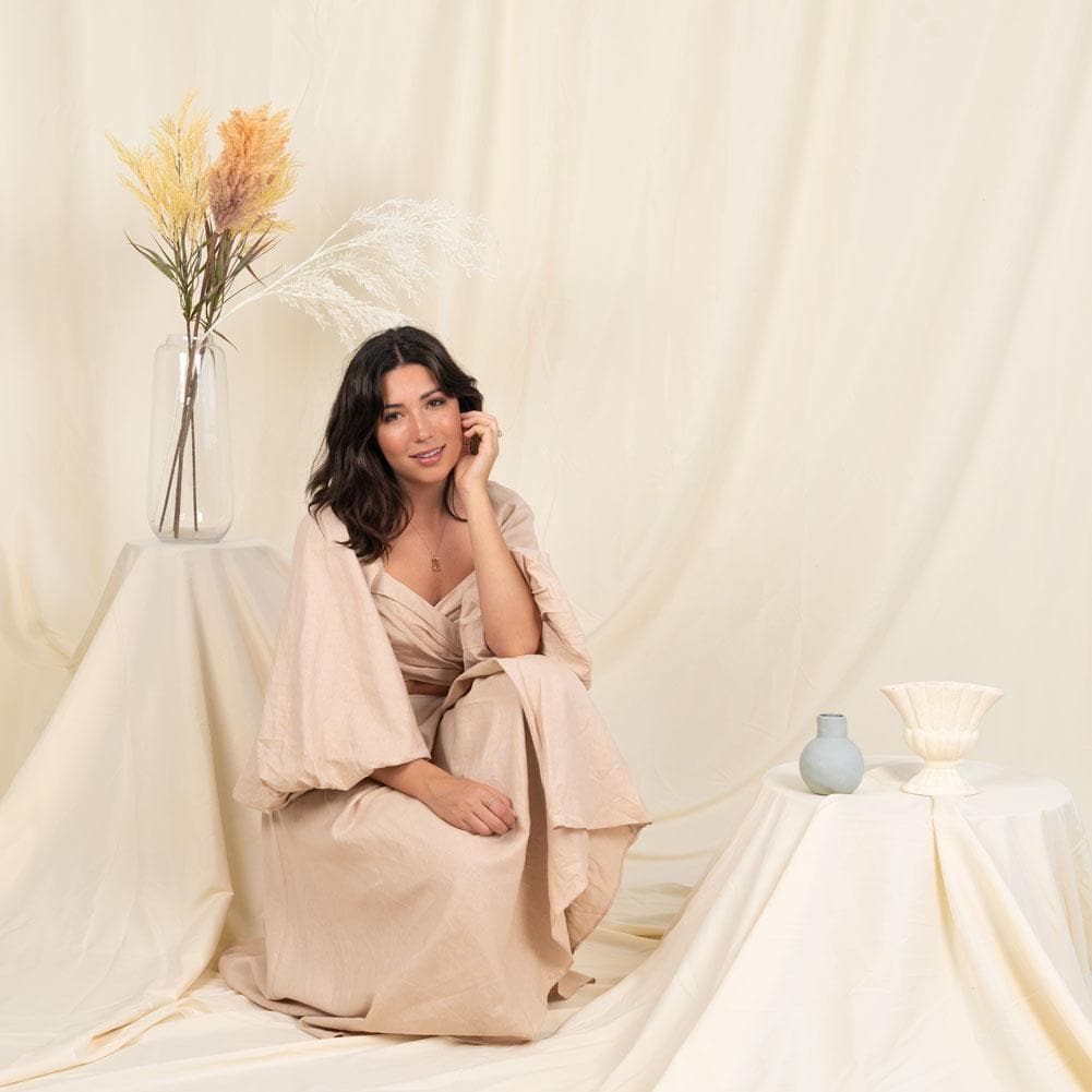 Pastel Palette Beige Cotton Muslin Backdrop 3M x 6M - Buttercream