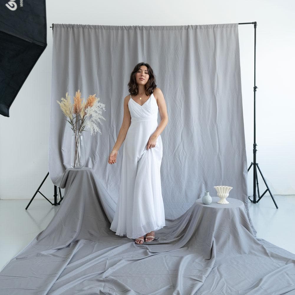 Pastel Palette Cotton Muslin Backdrop 3M x 6M - Clean Slate Grey