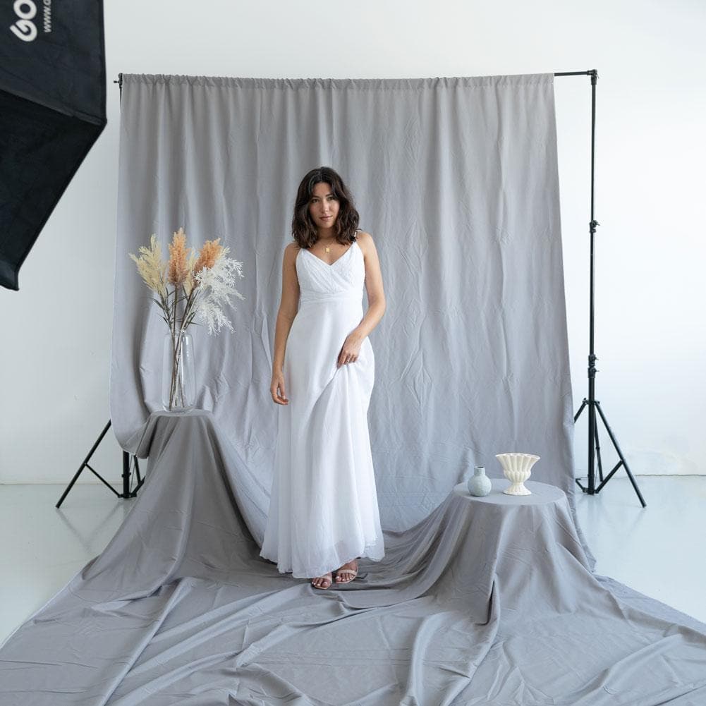 Pastel Palette Cotton Muslin Backdrop 3M x 6M - Clean Slate Grey