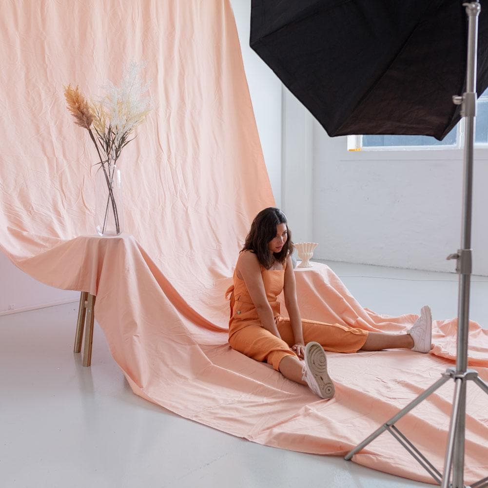 Pastel Palette Cotton Muslin Backdrop 3M x 6M - Pink Salmon
