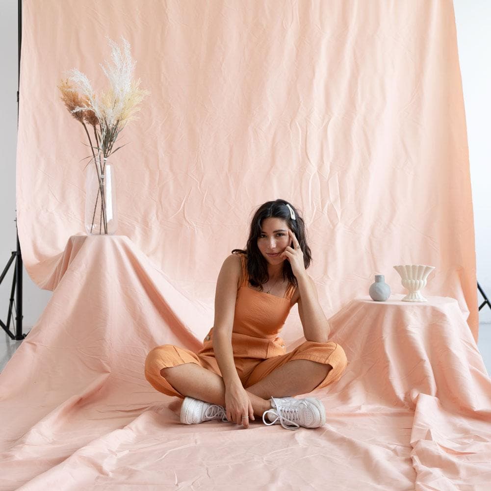 Pastel Palette Cotton Muslin Backdrop 3M x 6M - Pink Salmon