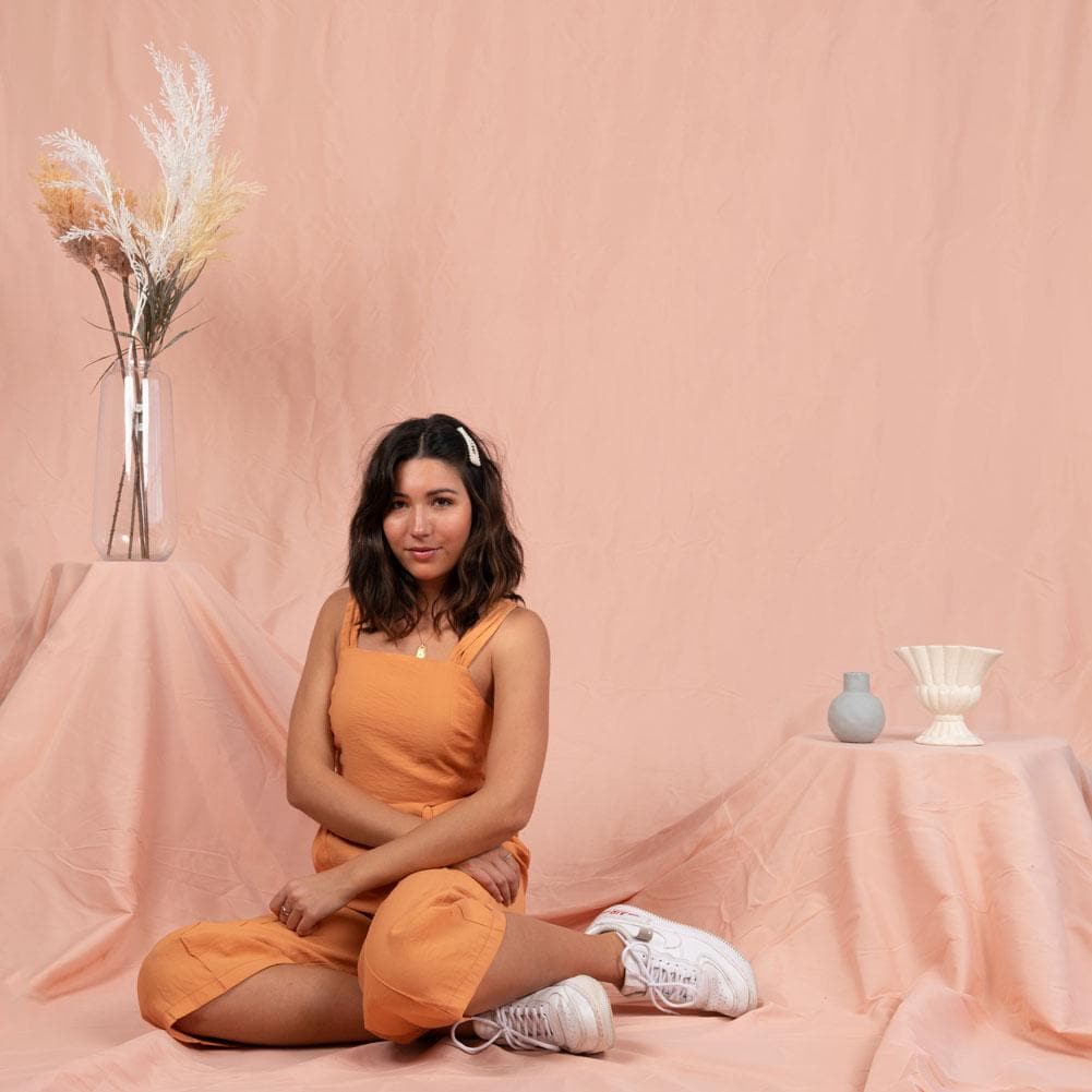Pastel Palette Cotton Muslin Backdrop 3M x 6M - Pink Salmon