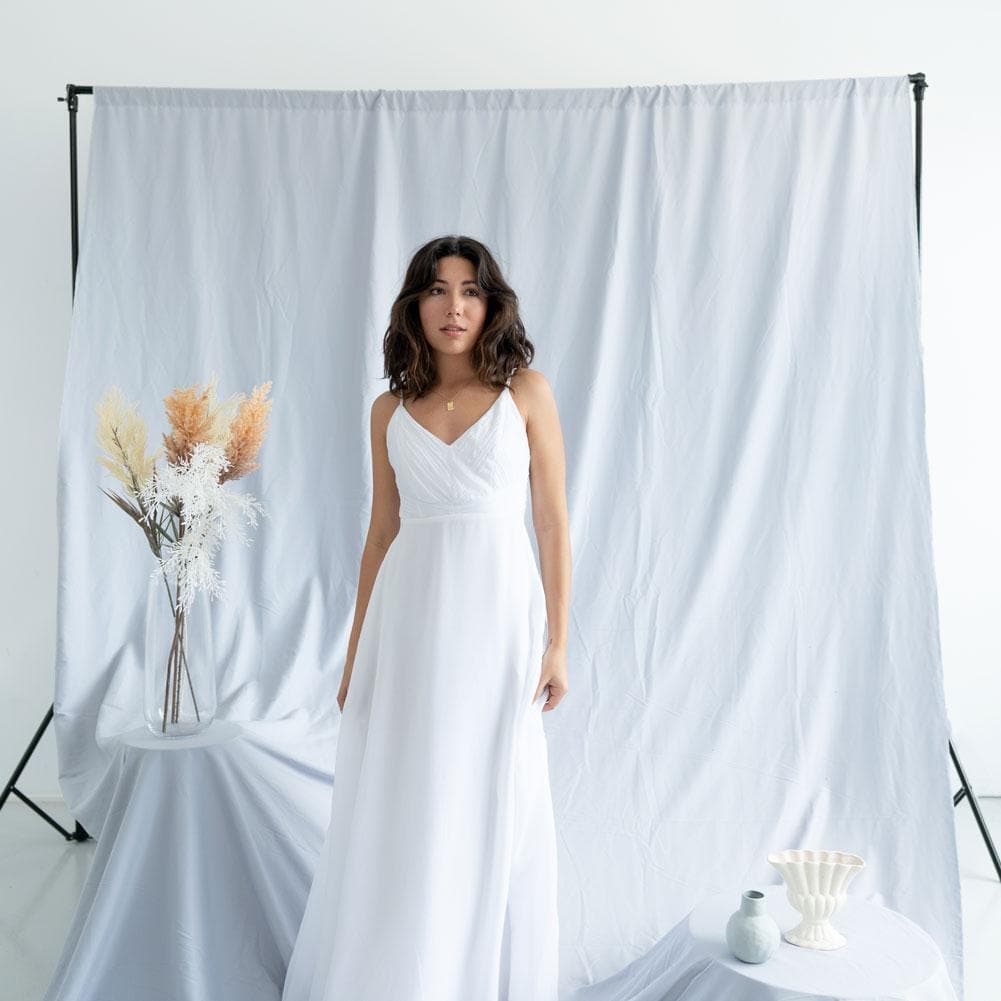 Pastel Palette Cotton Muslin Backdrop 3M x 6M - Waterfall Grey