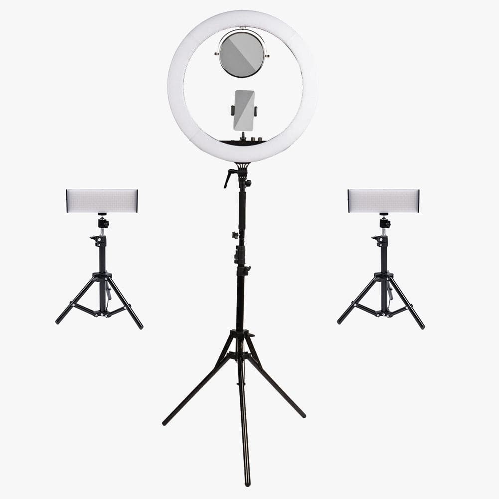 Premium Youtube Lighting Platinum Pro II Ring Light and Crystal Luxe LED Lights Kit