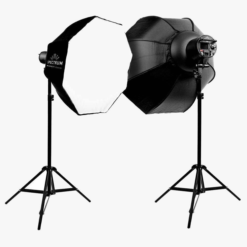 DUO 'S-Beam 150' LED Softbox Advanced Fashion Lookbook Lighting Kit - Spectrum-PRO