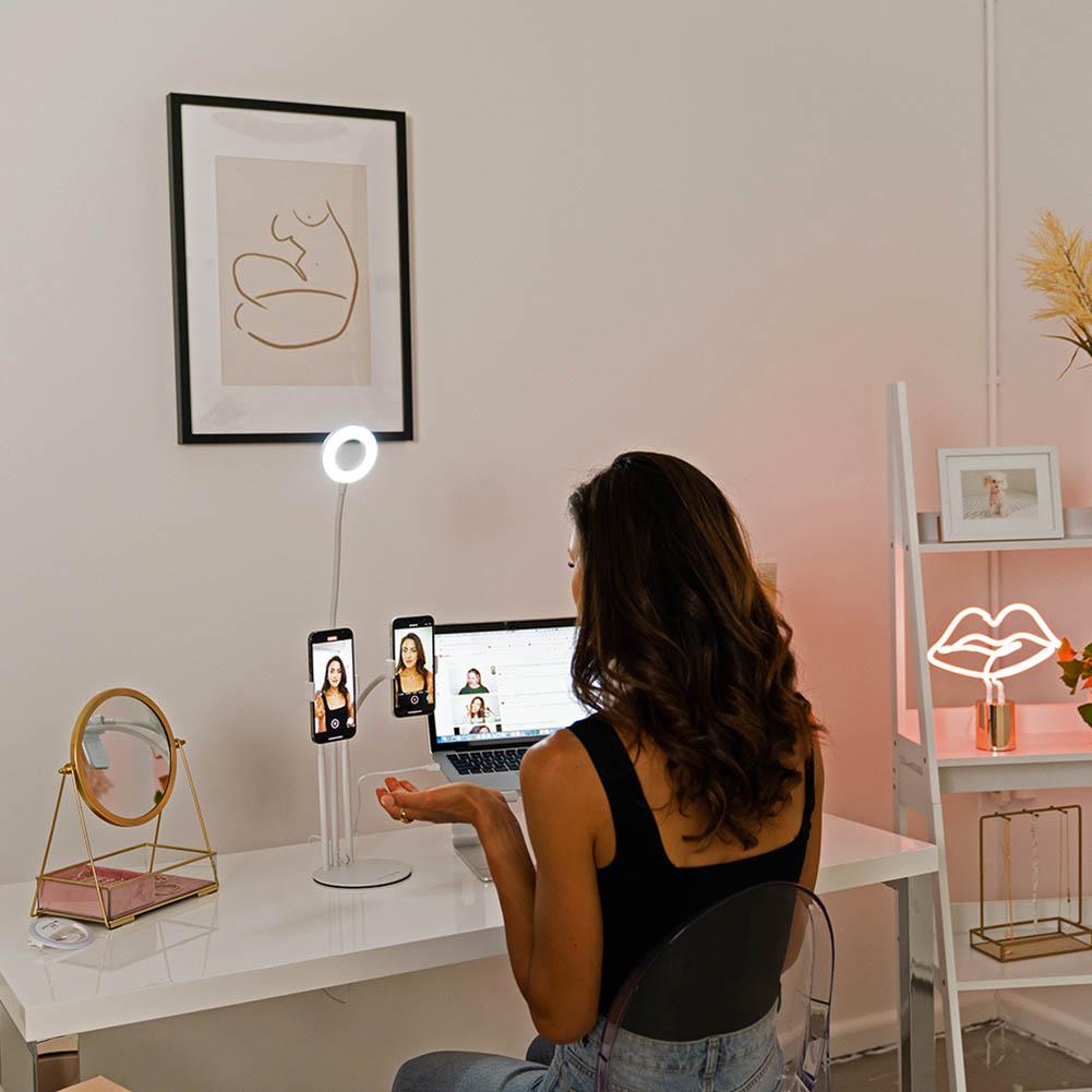 White 6" Ring Light Video Live Stream Desk LED - Jasper