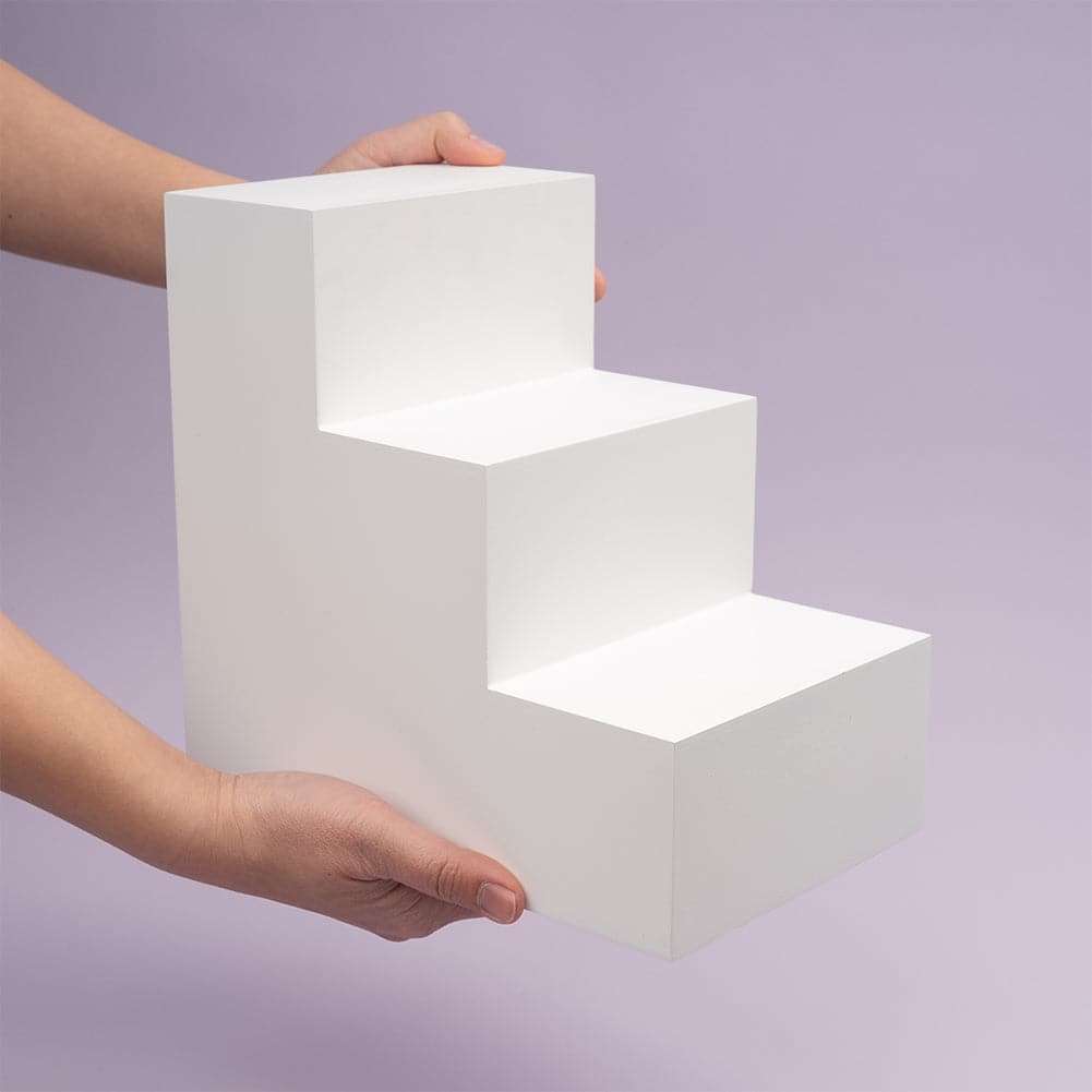 Spectrum White PRO.PROPS Styling Photography Stair Prop - Large 3 Steps