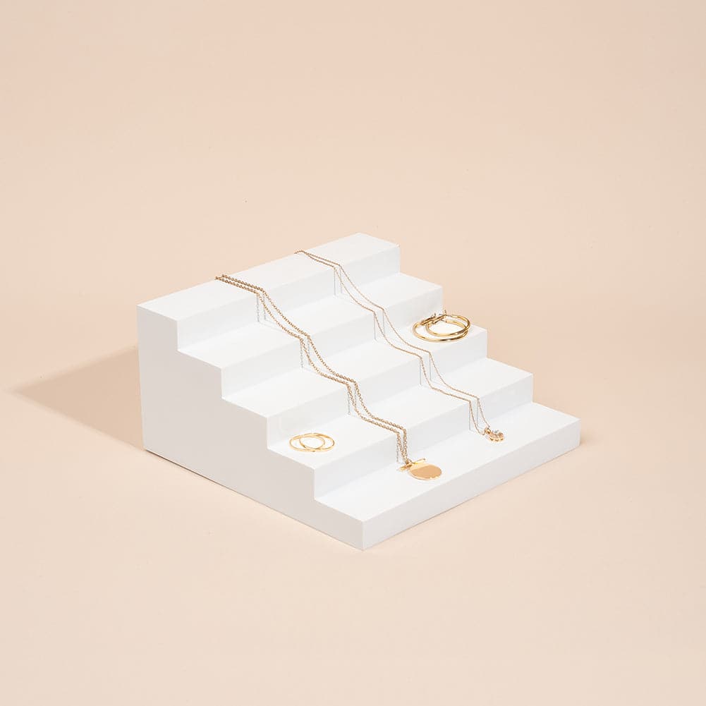 Spectrum White PRO.PROPS Styling Photography Stair Prop - Wide 5 Steps