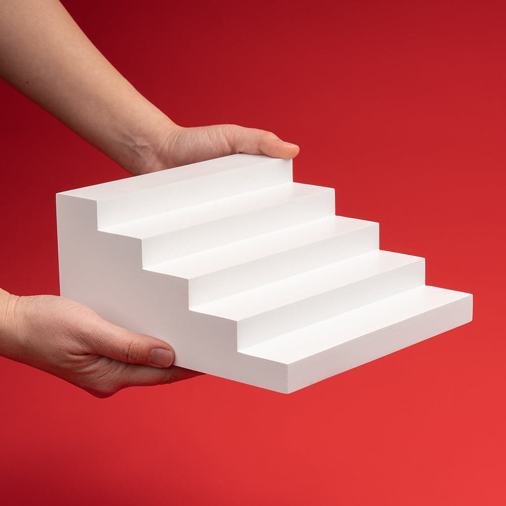 Spectrum White PRO.PROPS Styling Photography Stair Prop - Wide 5 Steps