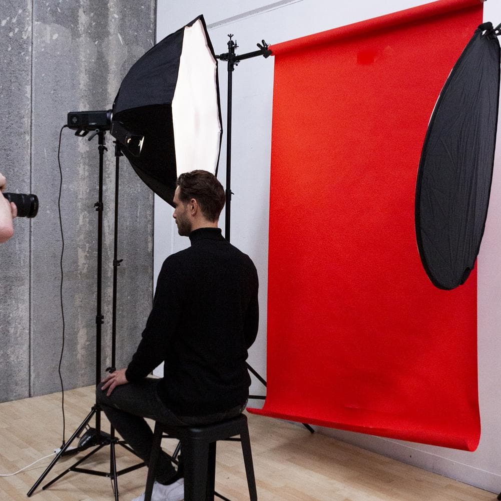 Spectrum Non-Reflective Half Paper Roll Backdrop (1.36m x 9.7m) - Tequila Sunrise Red (DEMO STOCK)