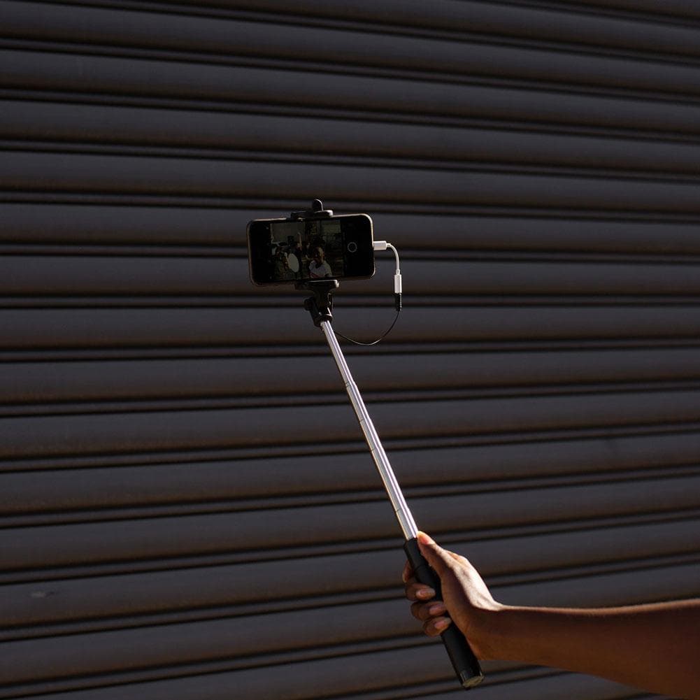 Black Extendable 2x Selfie Stick (Android/ iPhone) - Bestie Bundle