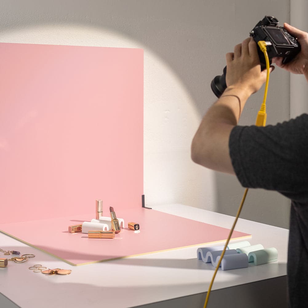 ProBoards Flat Lay Photography Rigid White Pink Backdrop - Fairy Floss (60cm x 60cm)